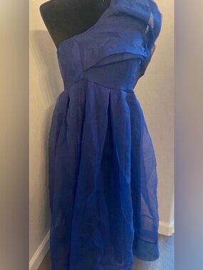Women’s One-Shoulder Royal Blue Evening Dress (Size XL)